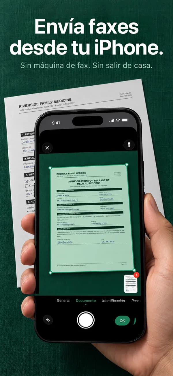 La cámara de FaxJet detectando los bordes de un formulario en papel sobre una mesa